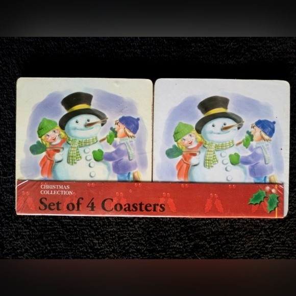 3/10 New Old Stock Coasters Vintage 50s Snowman NOS - Picture 1 of 2